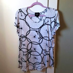 W5 top, XL, bicycle print
